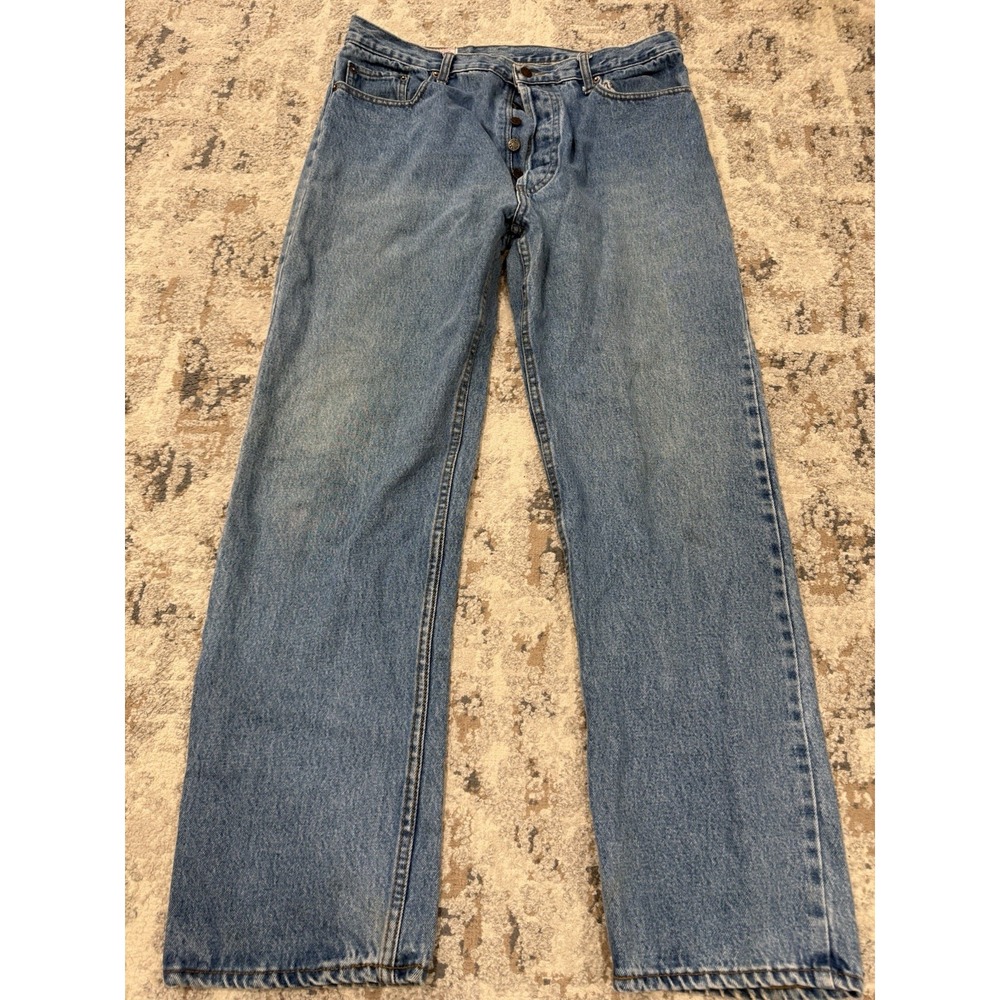 Vintage 90s Levi's 501 Jeans 38x29 Medium Wash Denim USA Straight Leg Button Fly